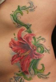 waist beautiful lily tattoo pattern