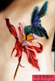vzorec tetovaže pasu: barvni 3D vzorec tatoo cvetja