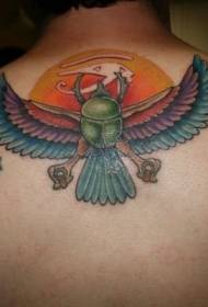 takaisin Egyptin teema värikäs salaperäinen lintu Tattoo kuvio