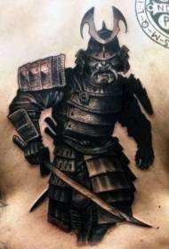 squisito tatuaggio misterioso samurai indietro