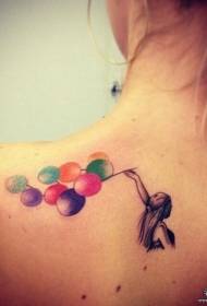 back color balloon and character tattoo pattern