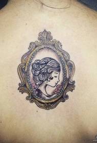 Back Girl Illustrator Style Tattoo Pattern
