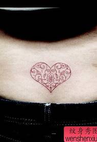 girls waist good-looking popular love tattoo pattern