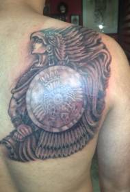 Бозгашт Aztec Samurai Shield Tattoo Pattern