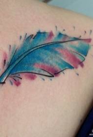 retour petit motif de tatouage de feuille splash frais