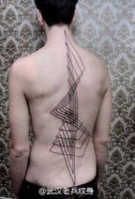 takaisin geometrinen viiva abstrakti tatuointi malli