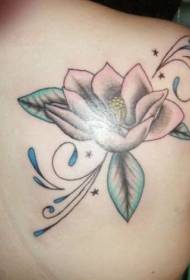 terug witte magnolia tattoo patroon