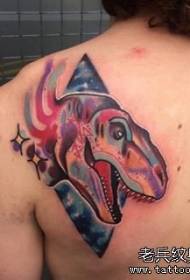 volta cor splash tinta dinossauro tatuagem padrão