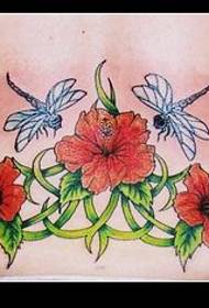 model de tatuaj de flori de talie