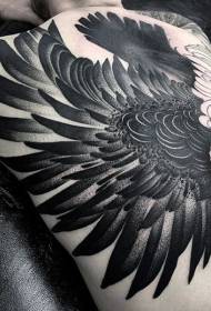 Modello di tatuaggio aquila tatuata nera sul retro