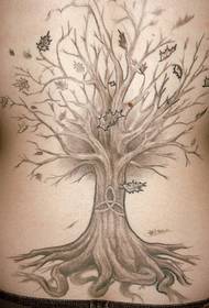 modello di tatuaggio albero bianco e nero posteriore