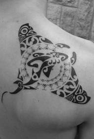 leđa crni plemenski uzorak tetovaža totemskih lignji totem