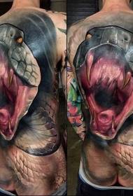 reen nova lernejo koloro timiga malica serpenta tatuaje ŝablono