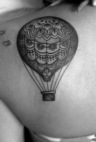 zpět Evropské a americké horkovzdušný balón tetování vzor