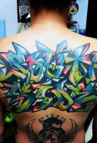 modello di tatuaggio con font graffiti mozzafiato sul retro
