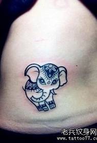 girl waist totem baby elephant tattoo pattern
