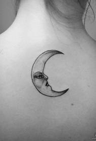 обратно малък свеж луна убождане татуировка модел