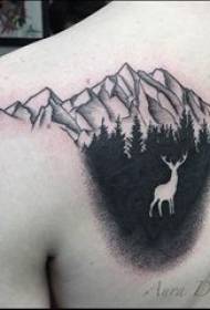 chica de tatuaje de montaña espalda imagen de tatuaje de montaña