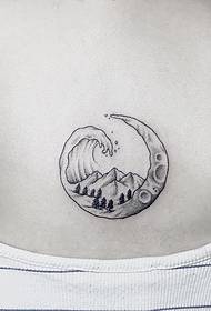 back surf luna luna modello di tatuaggi di tatuaggi