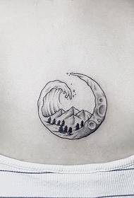 retour surf lune lune point tatouage tatouage