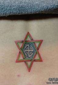 vita della ragazza un totem di colore modello di tatuaggio a sei stelle