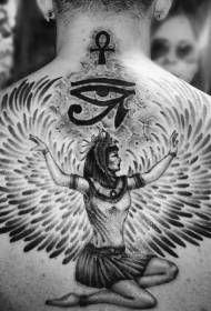 dewi Mesir hitam dan corak tatu mata Horus