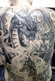 mbrapa zi dragon i madh dragua dhe modeli i tatuazheve të djegura të qytetit