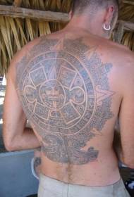 terug groot Azteeks stenen tattoo-patroon