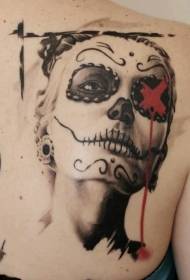 back new school death girl tattoo pattern