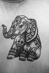linija stražnjih slonova ubada male svježe uzorke tetovaža