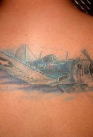 задній кольоровий спіраль літака татуювання візерунок
