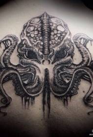 povratak školske hobotnice crno sivi uzorak tetovaže