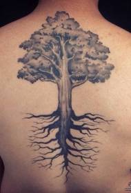 takaisin Euroopan ja Amerikan mustan ja harmaan puun tatuointikuvio