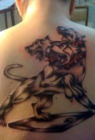 zpět ilustrace styl barevný peklo pes tetování vzor