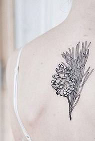 povratak male svježe biljne linije tetovaža uzorak