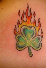 Ar ais Seamair na hÉireann agus Patrún Tattoo lasair Péinteáilte
