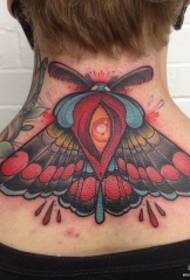 indietro Modello di tatuaggio dipinto falena europea e americana