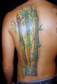 返回經典的自然色竹林紋身圖案