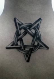 nuevo patrón de tatuaje de pentagrama de nudo celta negro