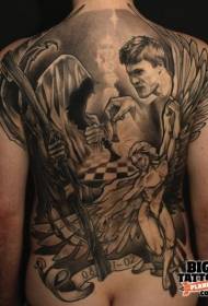 Vissza a fekete szürke vallási téma halál angyal tetoválás mintát