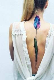 девојки Назад убава смешна боја цвет шема на тетоважи