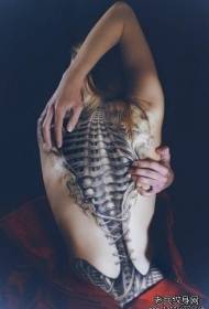 Volver Peeling Vertebra 3d Patrón de tatuaje