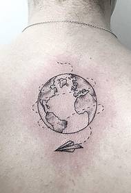 punto posterior espinas tierra papel avión tatuaje patrón