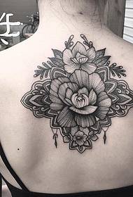 lány vissza európai és amerikai virág vanília tetoválás minta