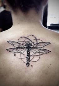 tilbake torn stil geometri Dragonfly tatoveringsmønster