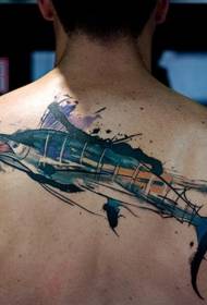 modello tatuaggio colorato pesci marini colorati in stile moderno