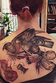 vissza az európai és amerikai madár virág lepke iskola tetoválás mintát