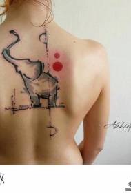 padrão de tatuagem de elefante abstrato de volta