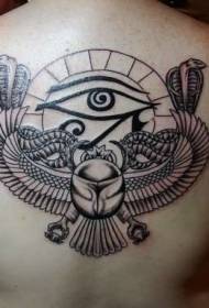 Patrwm Llygad Horus ar thema'r Aifft a Patrwm Tatŵ Cobra