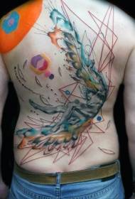 Артқа Геометриялық стиль түсі Icarus татуировкасы